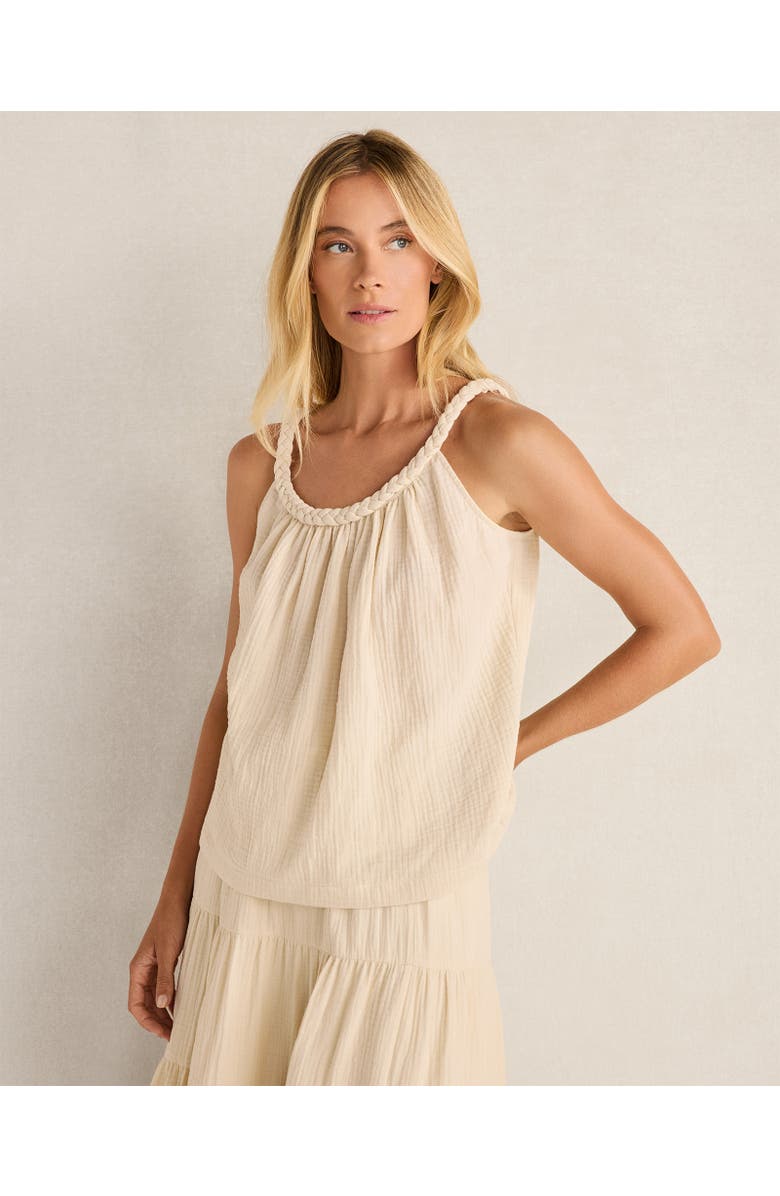 Haven Well Within Organic Cotton Gauze Braided Top, Main, color, Misty Beige
