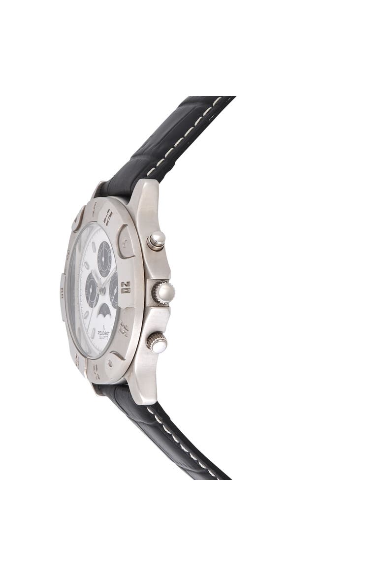 Round Multi-Function Moon Phase Leather Watch - 40MM, Alternate, color, White