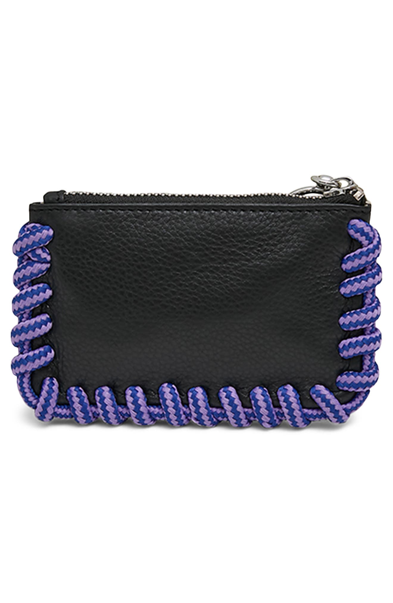 AIMEE Cord Trim Zip Pouch, Alternate, color, Black (Purple)