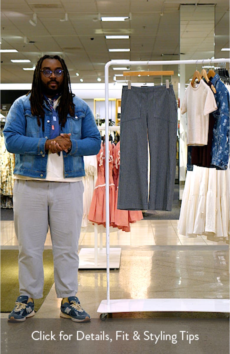 All Day Stripe Crop Wide Leg Pull-On Jeans, sales video thumbnail