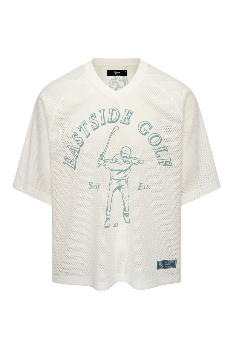 Mesh V-Neck Field Jersey, Main, color, BRIGHT WHITE