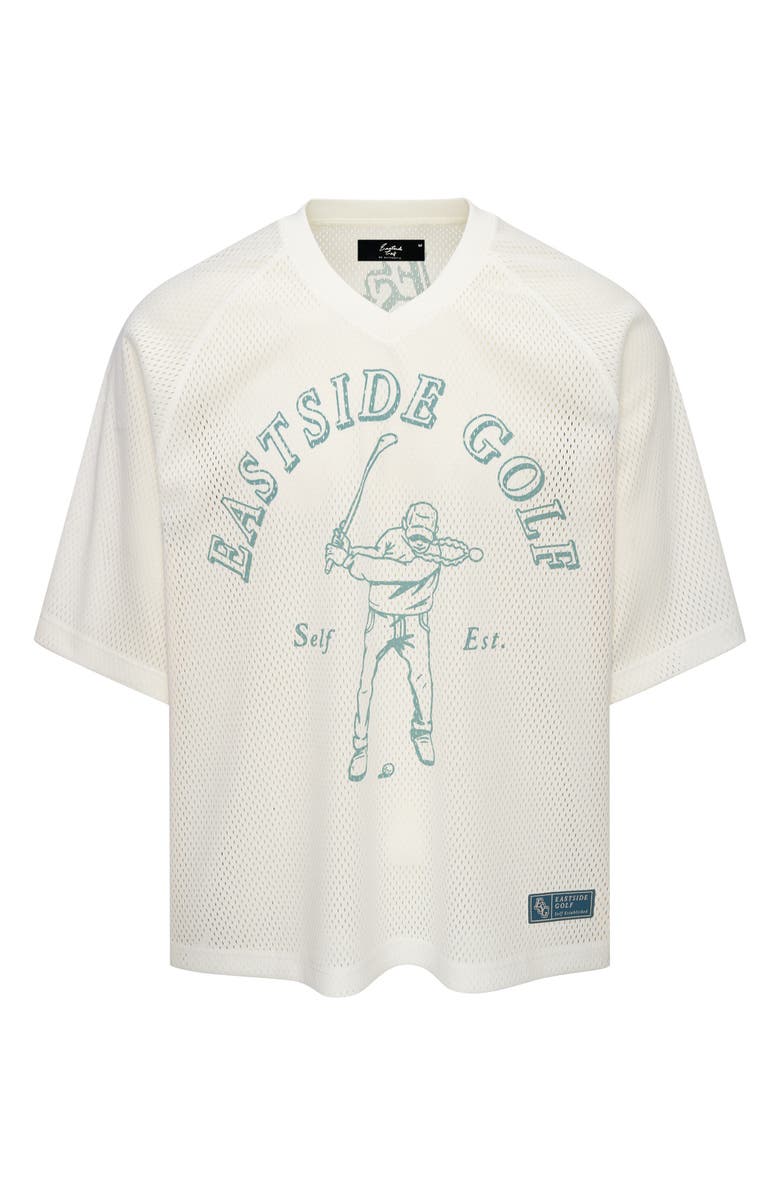 Eastside Golf Mesh V-Neck Field Jersey, Main, color, Bright White