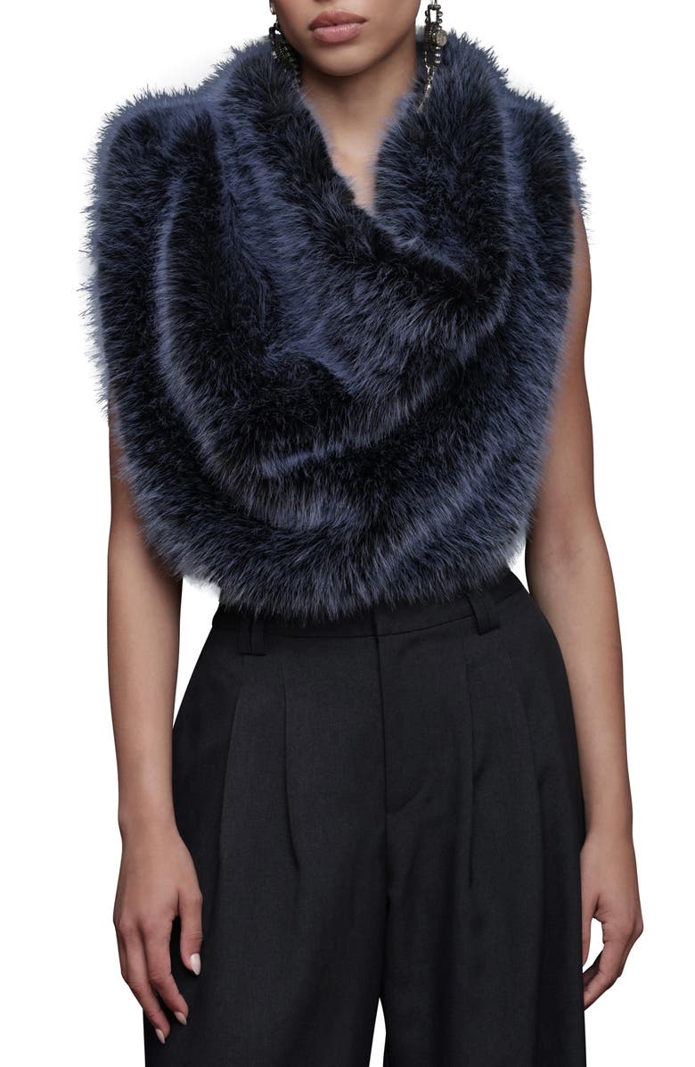Avec Les Filles Faux Fur Vest, Main, color, Blue - Black