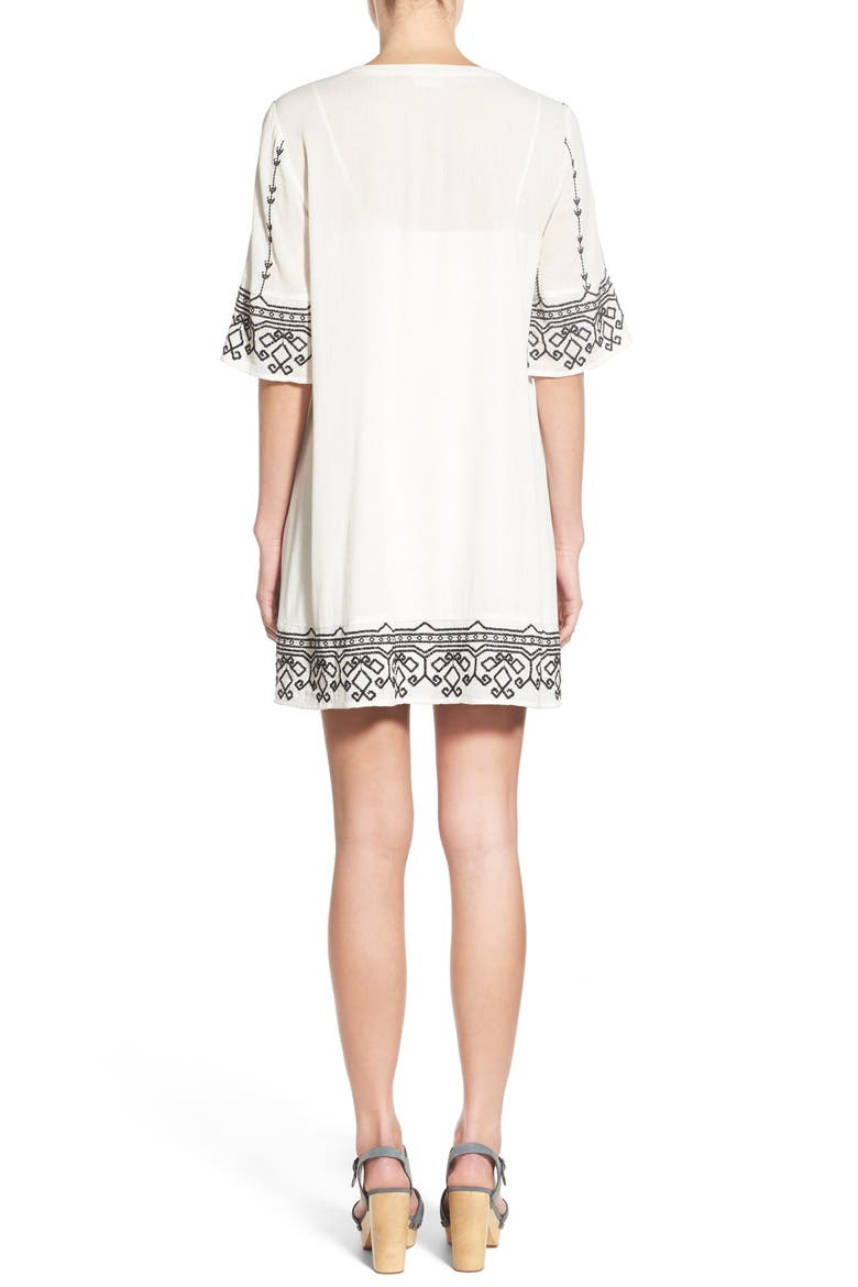 Embroidered Caftan, Alternate, color, IVORY BLACK EMBROIDERY