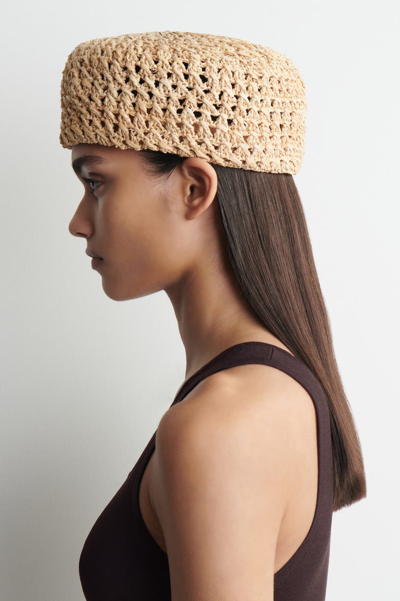 Raffia Beret, Alternate, color, BEIGE