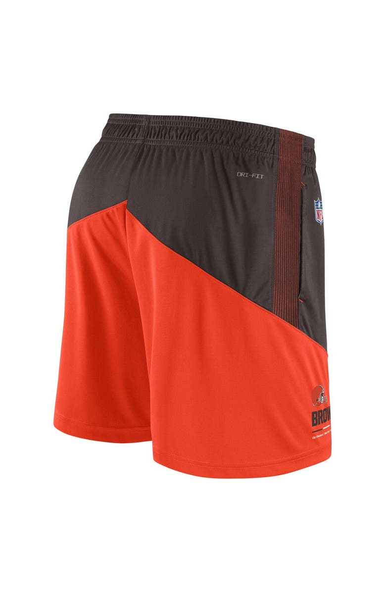 Nike Men's Nike Brown/Orange Cleveland Browns Sideline Primary Lockup Performance Shorts, Alternate, color, Brown