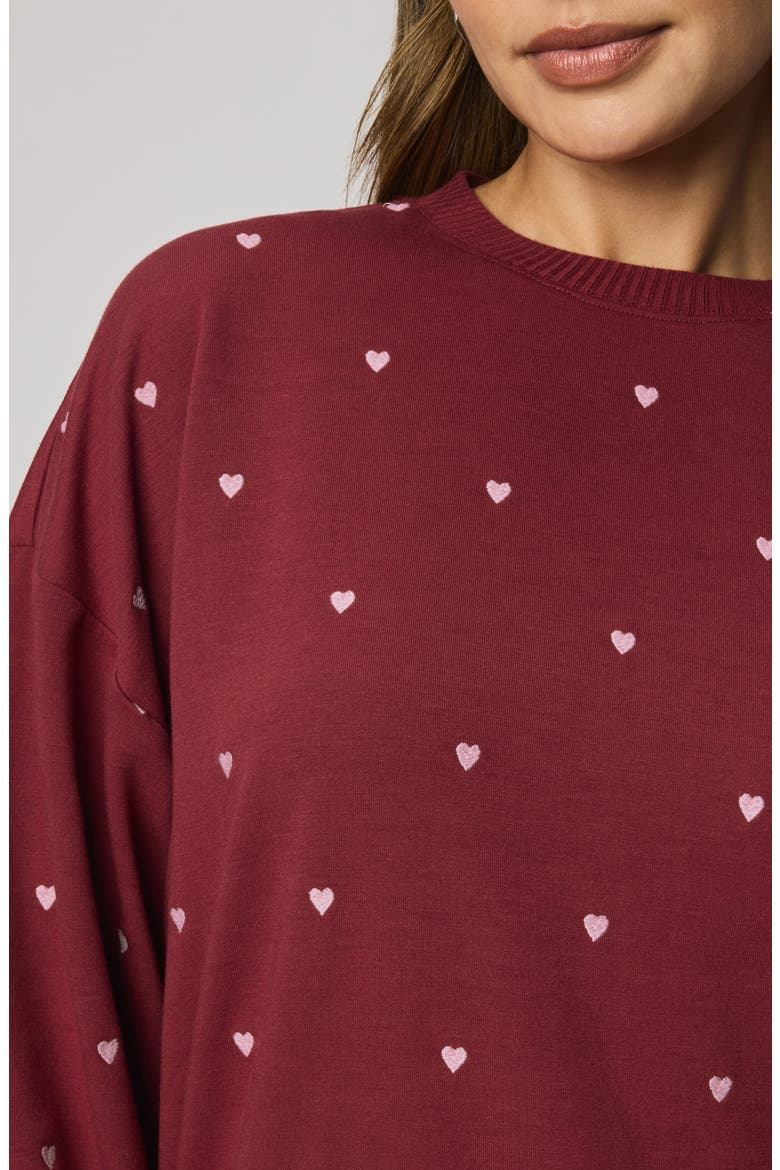 Love Embroidered Lounge Sweatshirt, Alternate, color, RED/ WHITE ROSE