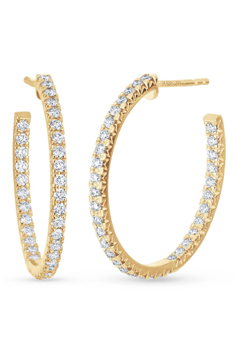 Audrey 18k Gold Diamond Inside-Out Hoop Earrings, Main, color, YELLOW