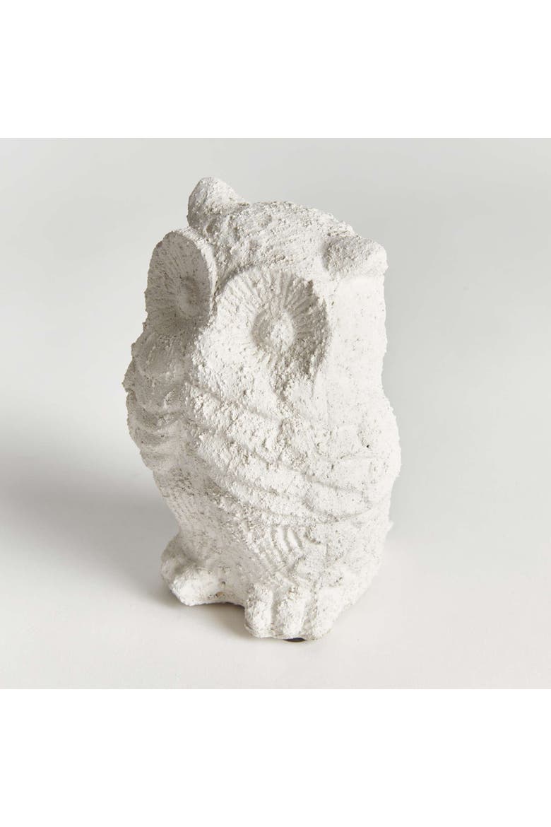 Weathered Garden Owl, Alternate, color, White