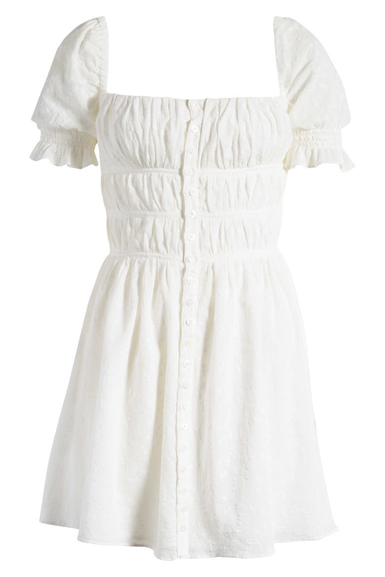 Floral Embroidered Cotton Minidress, Alternate, color, CLOUD