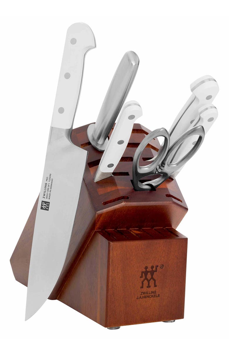ZWILLING Pro Le Blanc 7-Piece Knife Block Set, Alternate, color, Silver