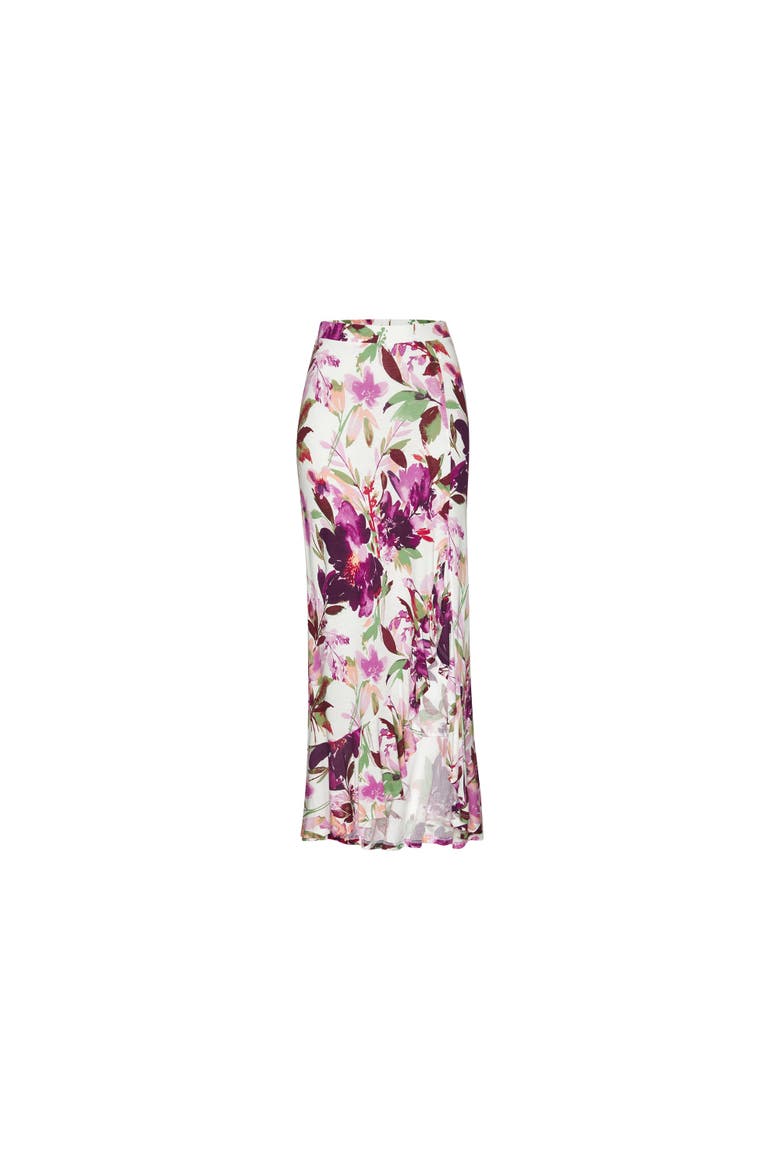 Ruffled Maxi Skirt, Alternate, color, White Printed