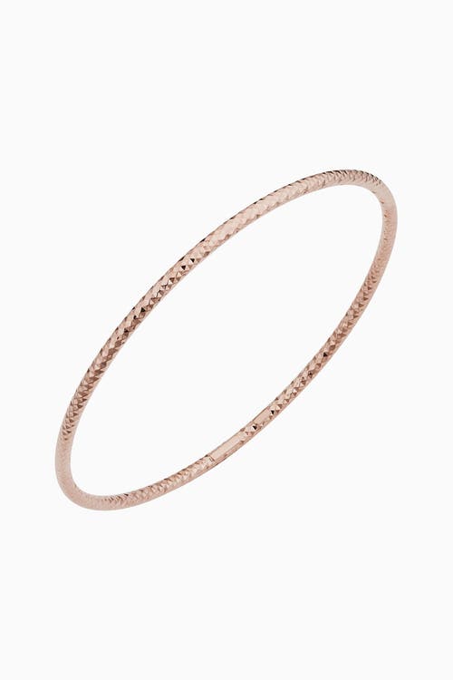 Oradina 14k Rose Solid Gold Skyline Bangle In Rose Gold