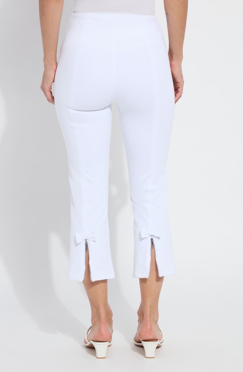 Lysse The Lizzette Bow Zip Hem Crop Flare Pants, Alternate, color, White