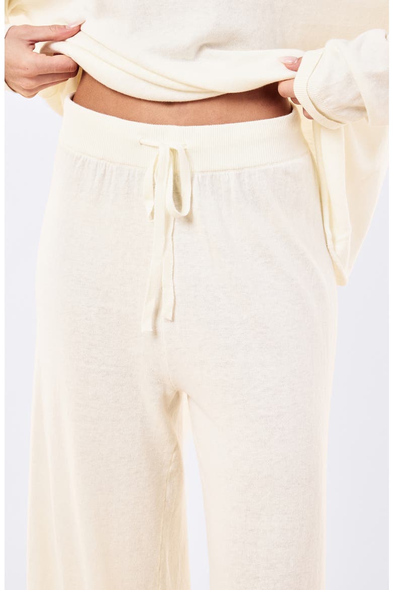Cotton and Cashmere Knit Lounge Pants, Alternate, color, SOFT CREAM