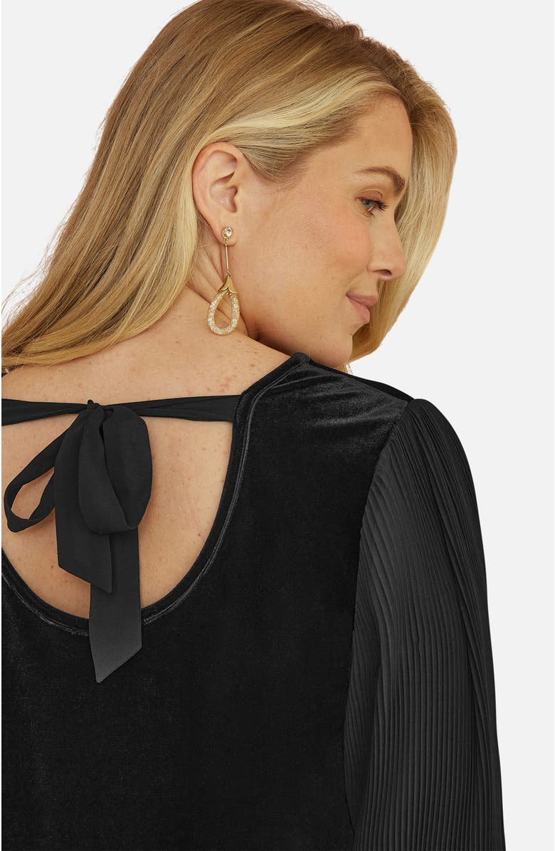 Yumi Velvet Tunic Dress, Alternate, color, Black