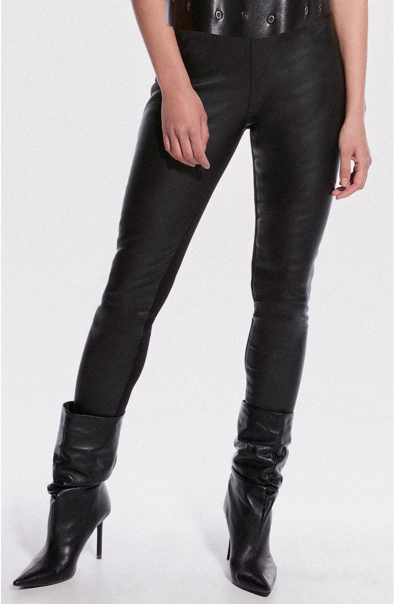 AS by DF Kiki Stretch Leather Leggings, Main, color, Black