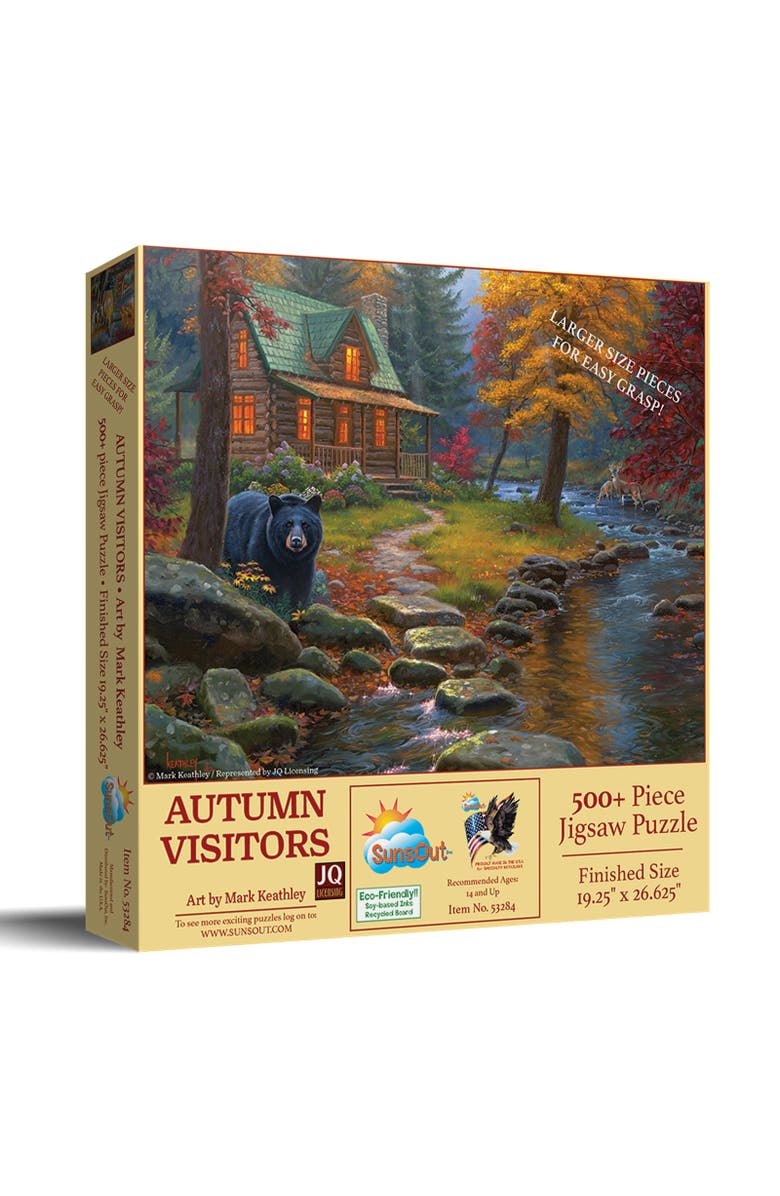 Sunsout Autumn Visitors 500 piece Jigsaw Puzzle for Adults Large Pieces, Main, color, Multicolor
