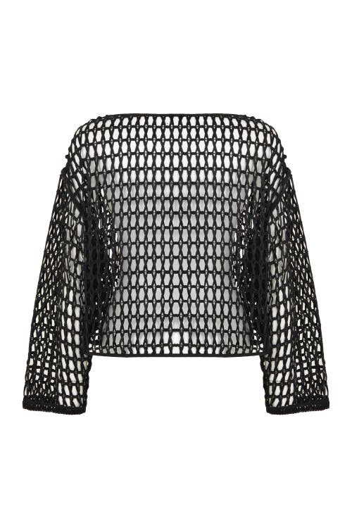 NOCTURNE NOCTURNE BOAT NECK MESH TOP 