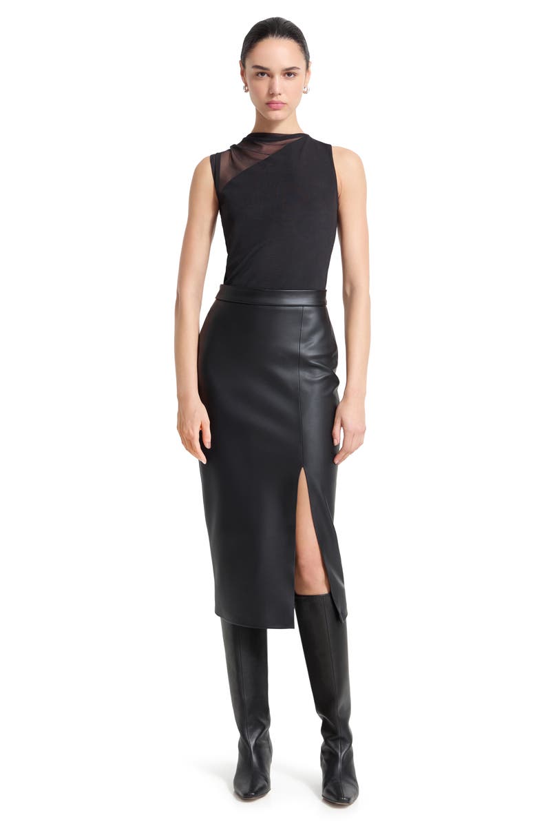 Marcella Carly Faux Leather Pencil Skirt, Alternate, color, 