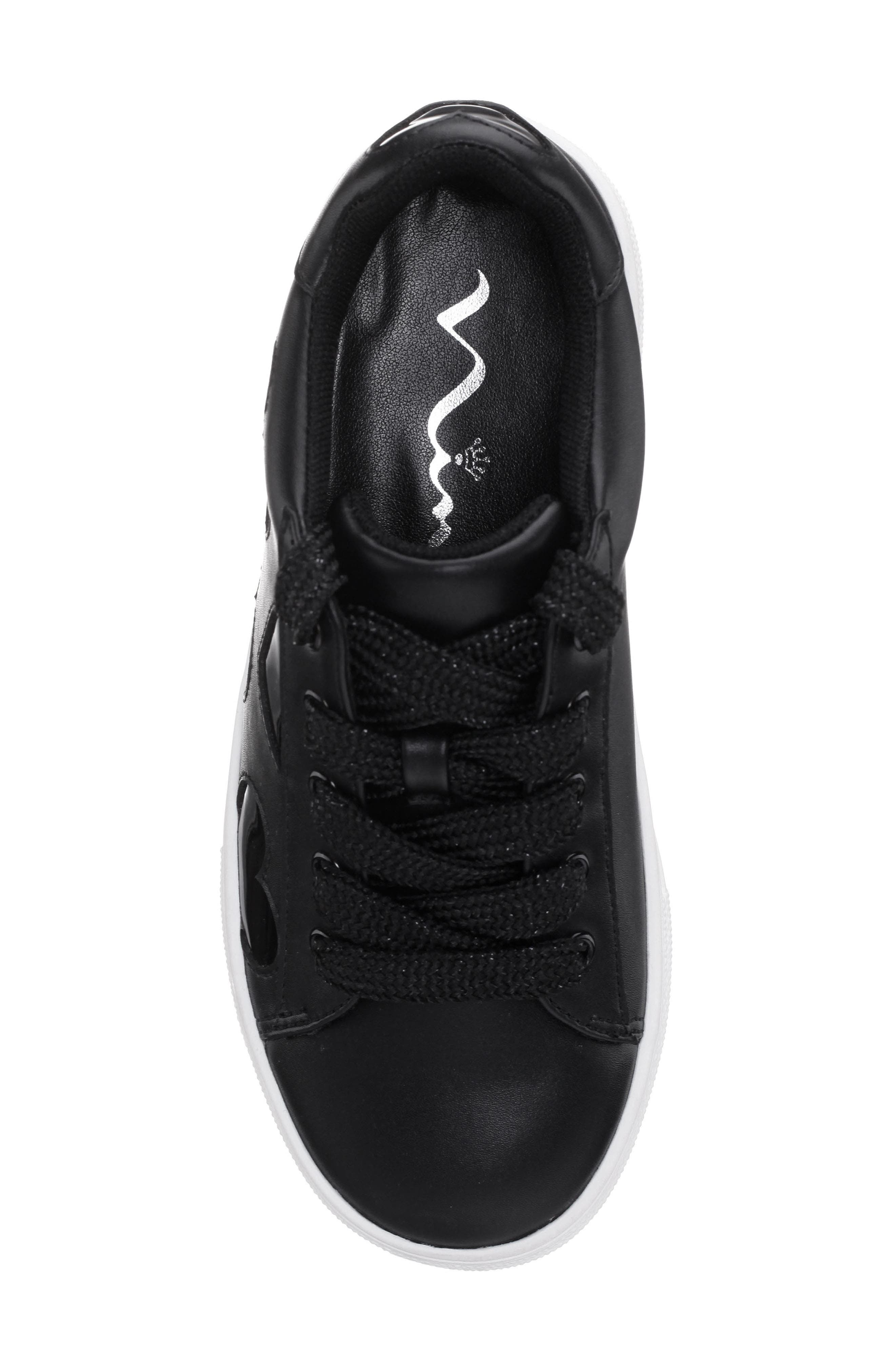 Nina Kids' Esti Sneaker, Alternate, color, Black Smooth/ Glitter