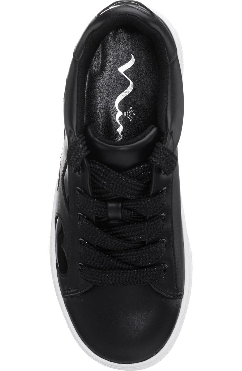 Nina Kids' Esti Sneaker, Alternate, color, Black Smooth/ Glitter