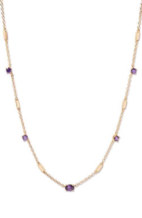Brook & York Brook And York Brenna Birthstone Station Necklace In Gold February