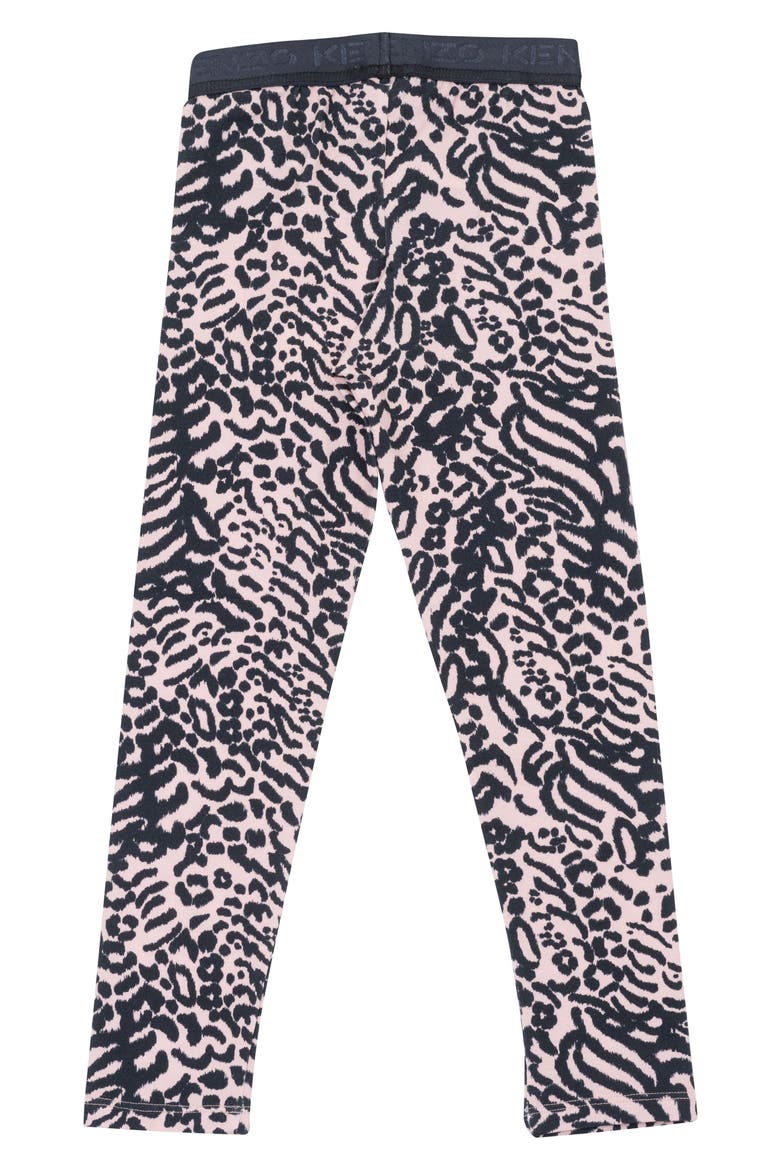Kids' Animal Print Cotton Leggings, Alternate, color, PINK