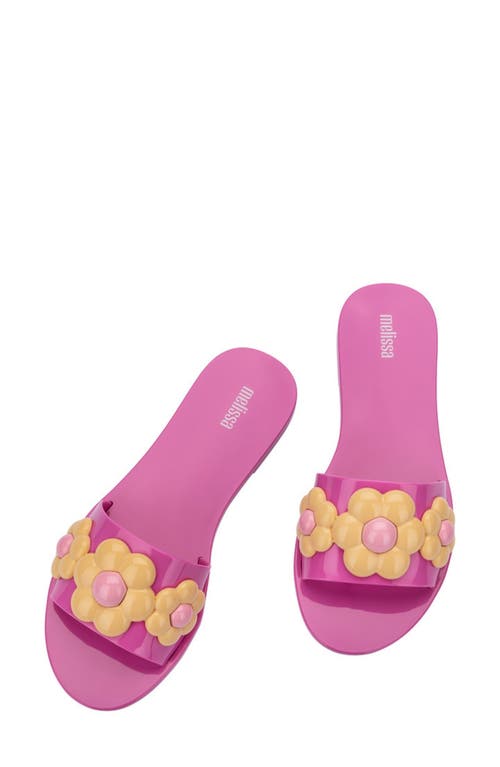 Melissa Babe Spring Slide Sandal In Lilac/yellow
