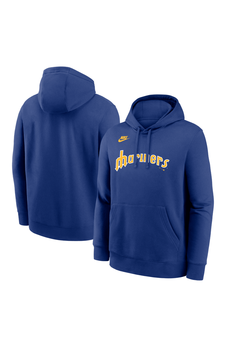Nike Men's Nike Royal Seattle Mariners Cooperstown Collection Wordmark Club Hoodie, Main, color, Royal