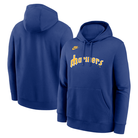 Men's Nike Royal Seattle Mariners Cooperstown Collection Wordmark Club Hoodie