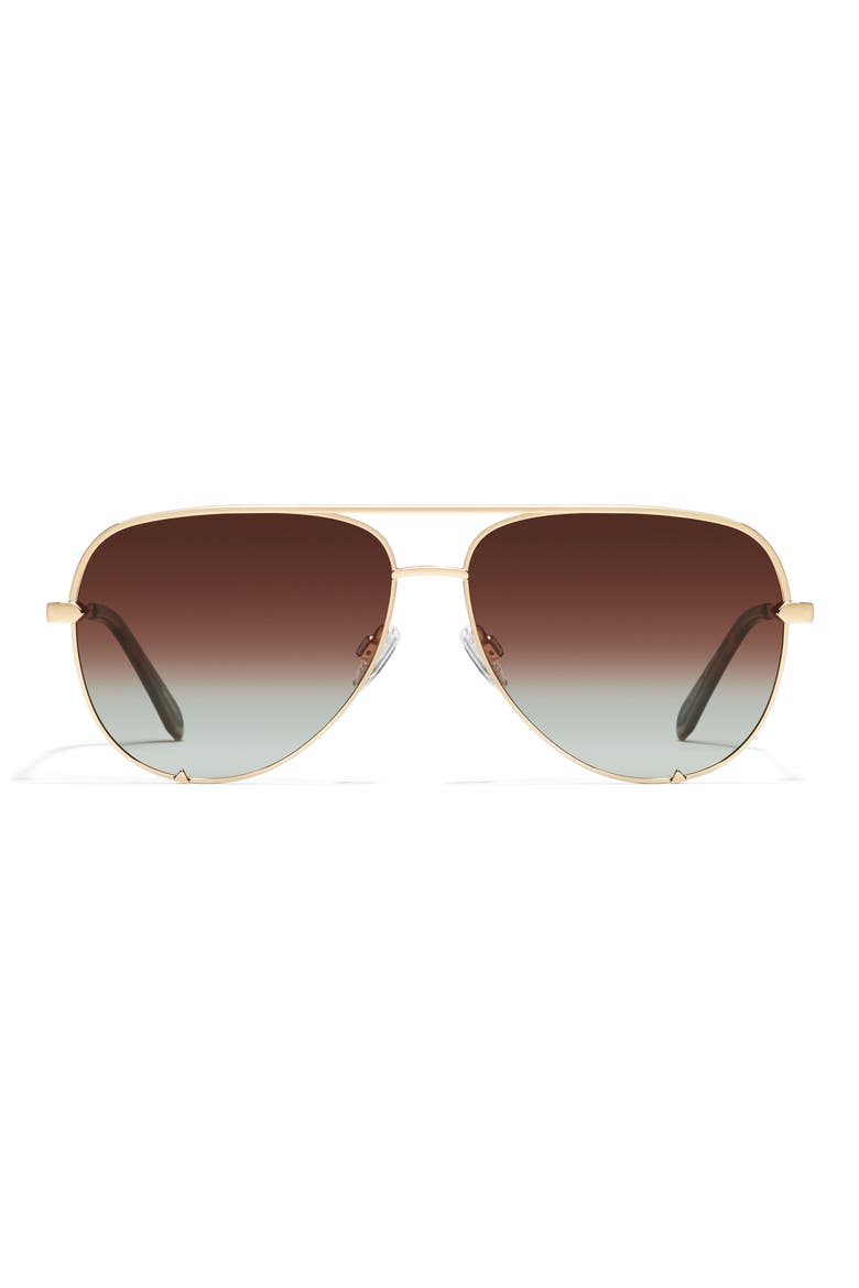 High Key Mini 60mm Aviator Sunglasses, Main, color, GOLD/ BROWN FADE POLARIZED
