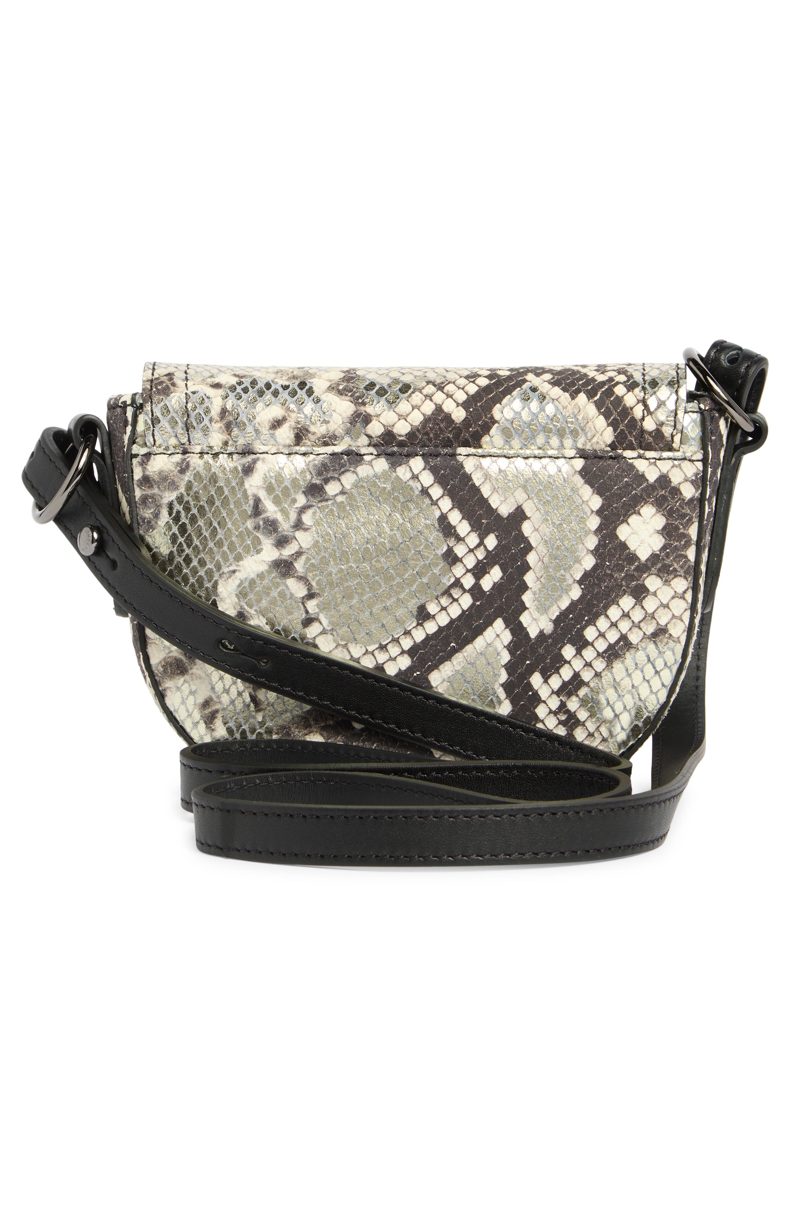 Longchamp Cavalcade Snakeskin Print Extra Small Crossbody Bag, Alternate, color, Platinum
