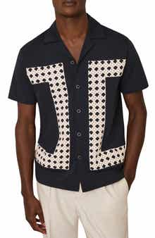 Reiss Cadore Overlay Detail Camp Shirt