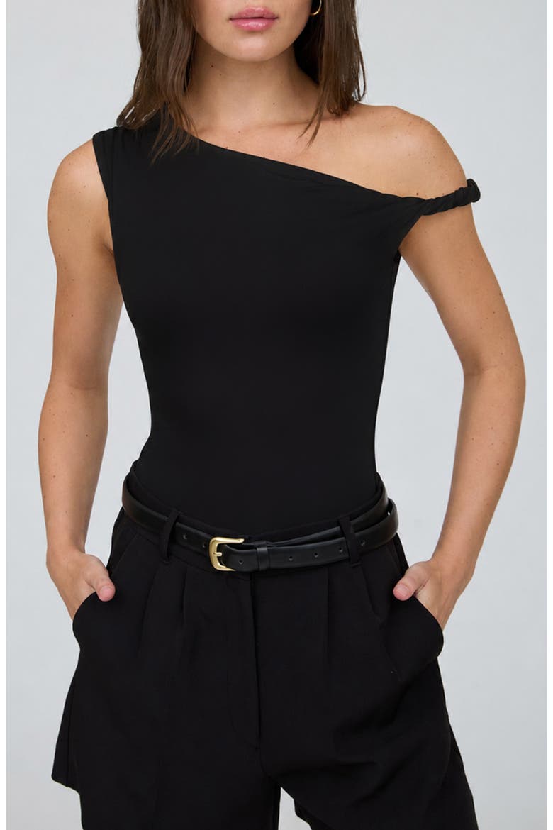 Asymmetric Off-the-Shoulder Strap, Main, color, BLACK