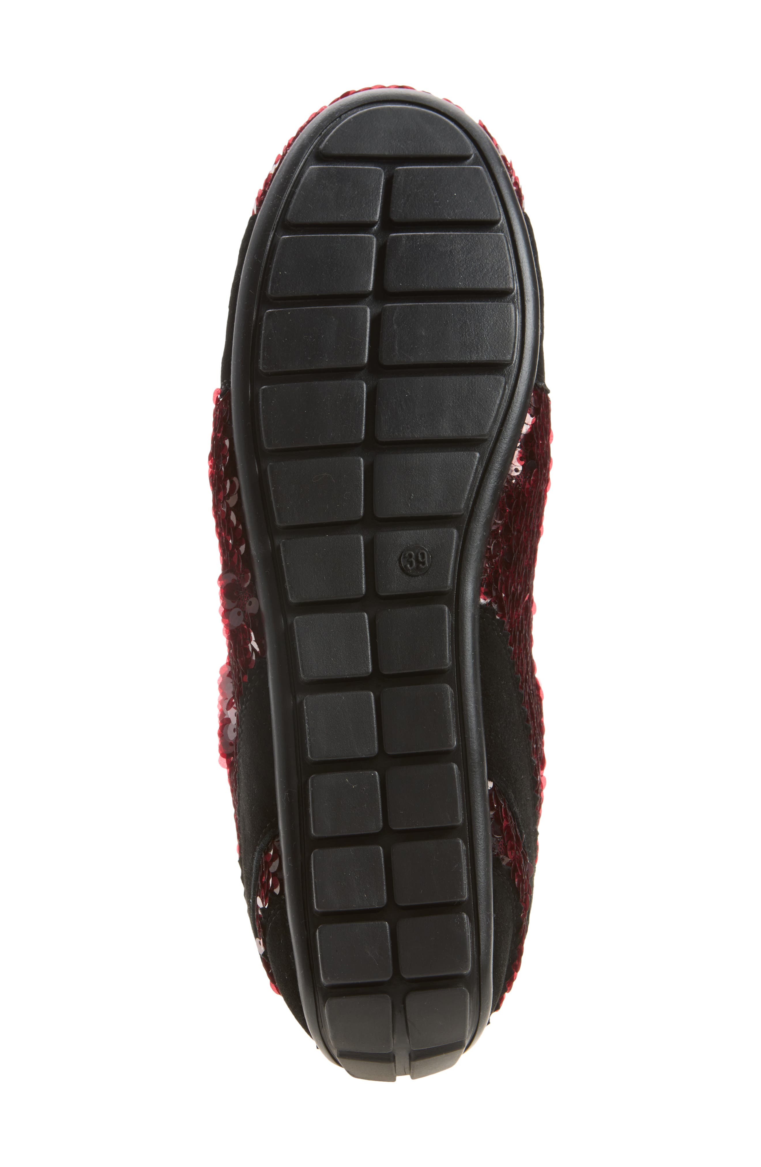 Sequin Ballerina Grip Trainer Sneaker, Alternate, color, DEEP RED