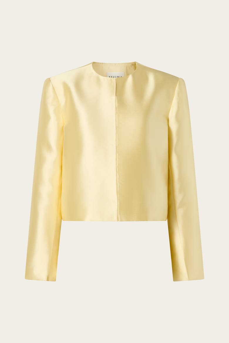 Ruthie Cropped Long Sleeve Blouse, Alternate, color, Light Lemon