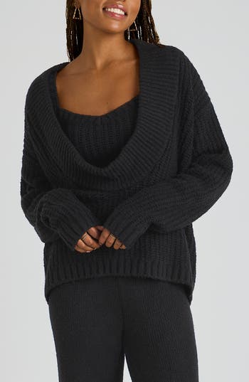 Florence By Mills Open Back Reversible Sweater In Black