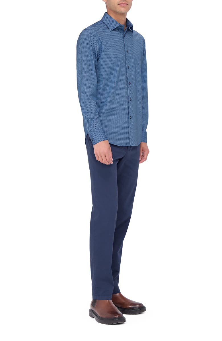 Bugatchi James OoohCotton<sup>®</sup> Geo Print Button-Up Shirt, Alternate, color, 