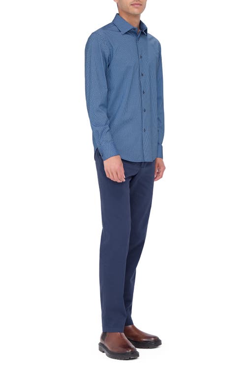 Bugatchi James Ooohcotton® Geo Print Button-up Shirt In Air Blue