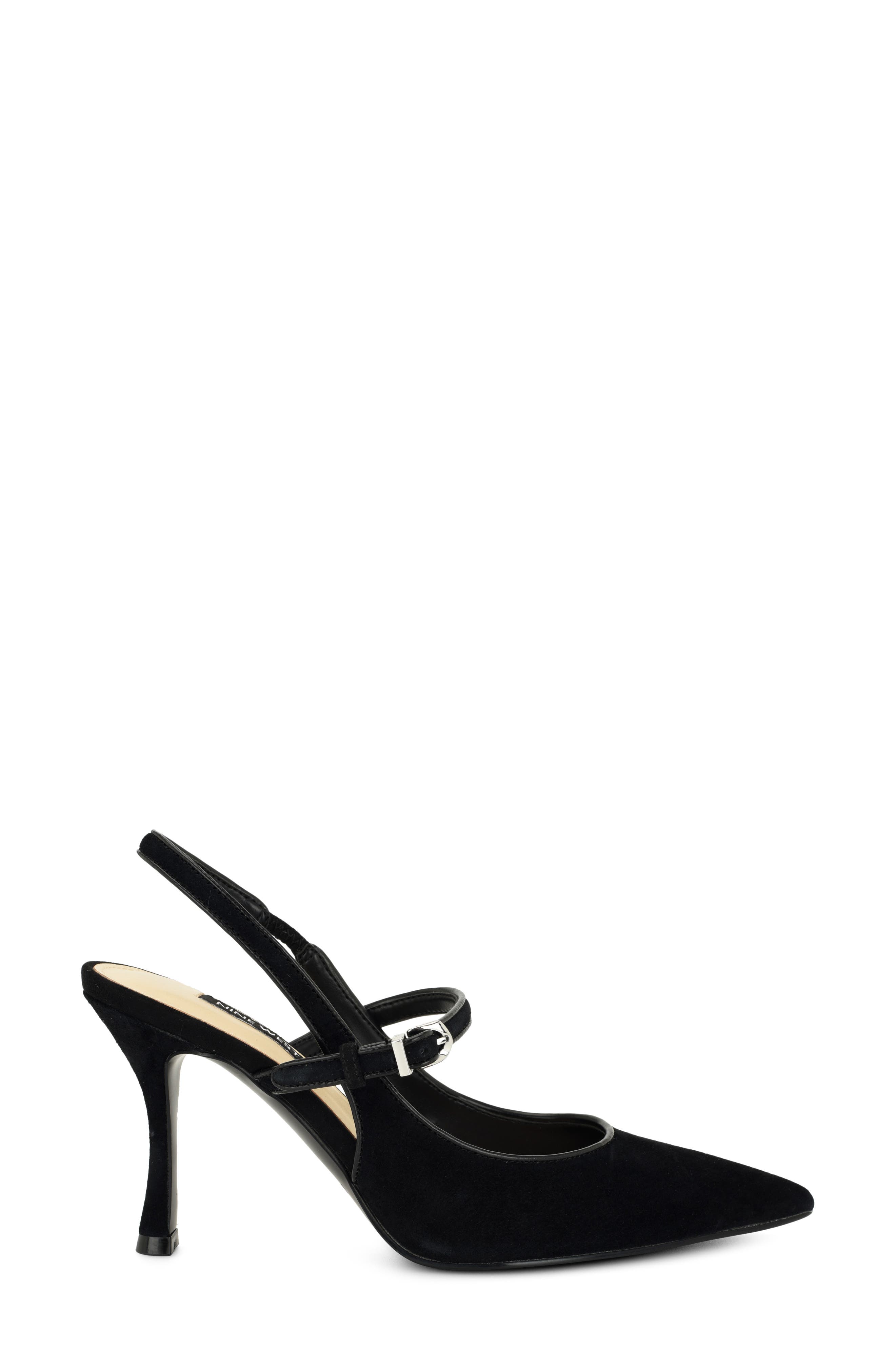 Amelap Pointed Toe Slingback Pump, Alternate, color, BLACK