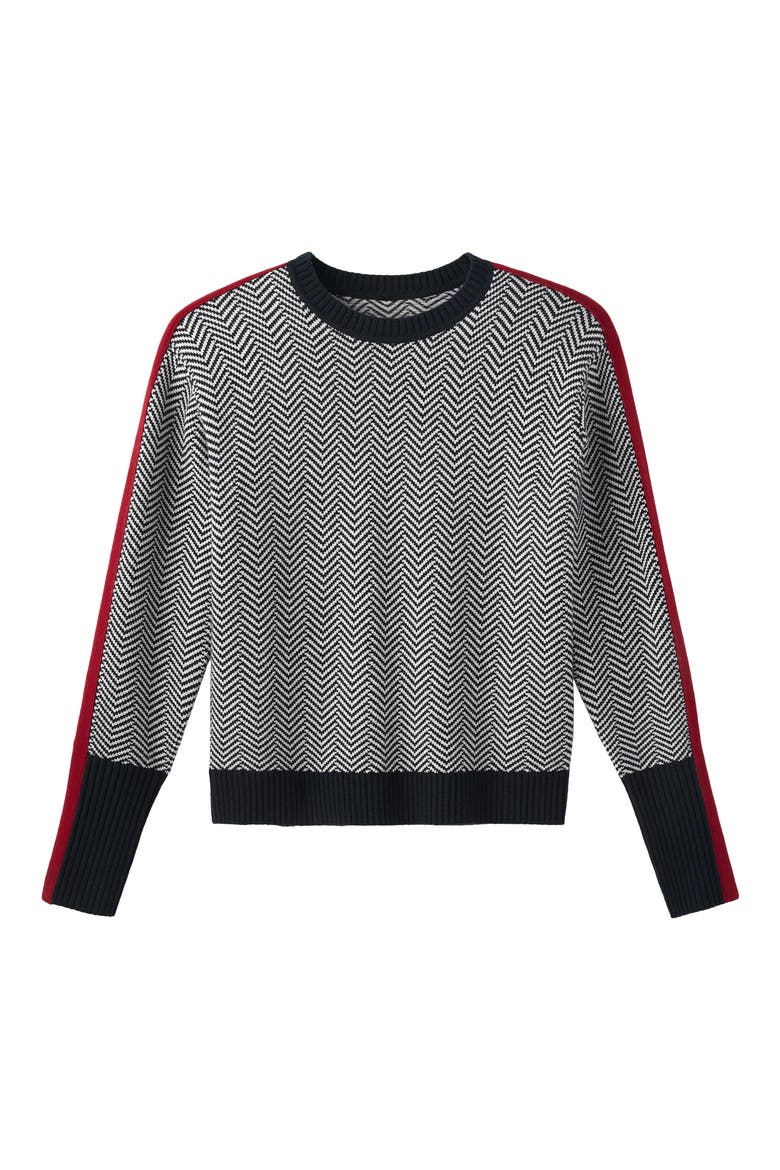 Uptown Herringbone Sweater, Alternate, color, PURE BLACK