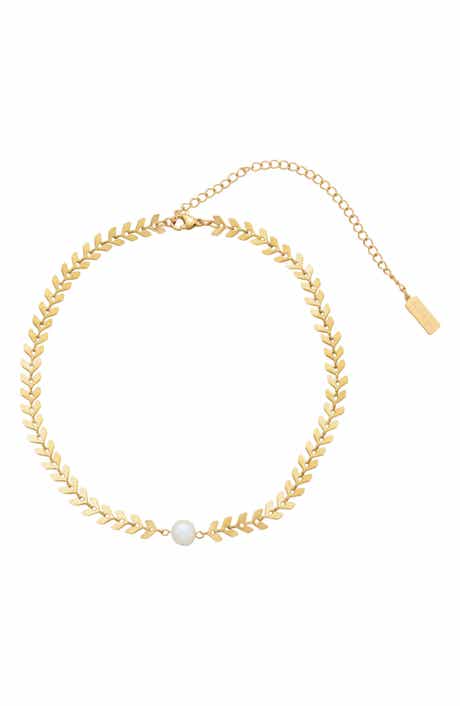 18k Gold Plated Imitation Pearl Choker