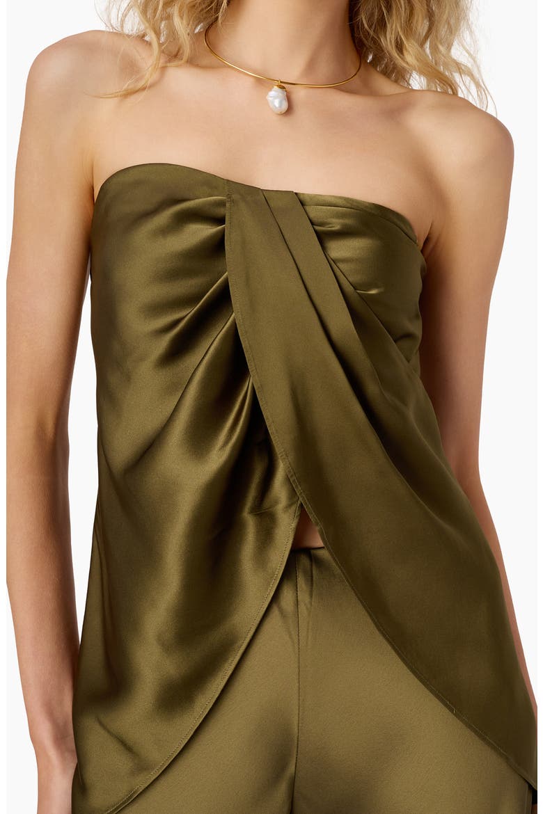Bonita Strapless Silk Top, Alternate, color, GROVE