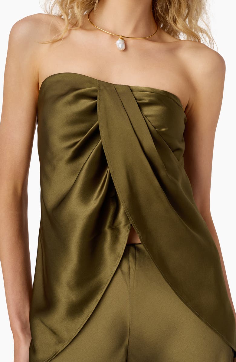CAMI NYC Bonita Strapless Silk Top, Alternate, color, Grove