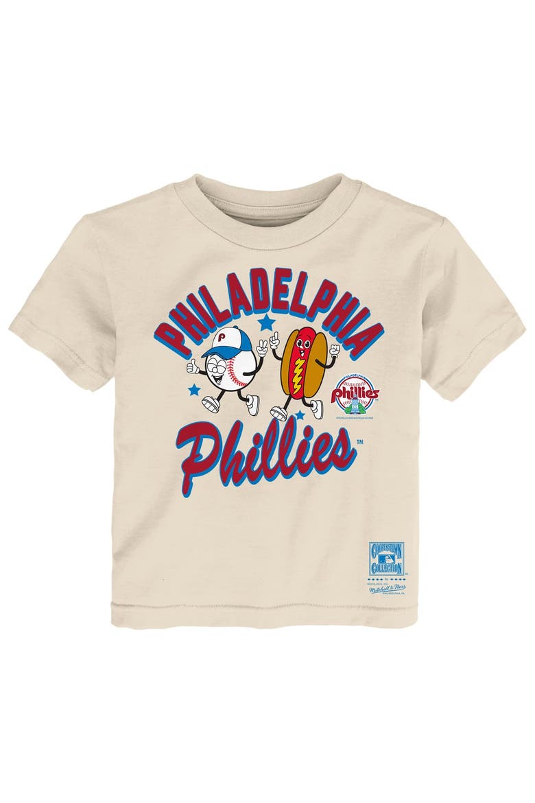 Toddler Mitchell & Ness  Natural Philadelphia Phillies Snack T-Shirt, Main, color, Natural