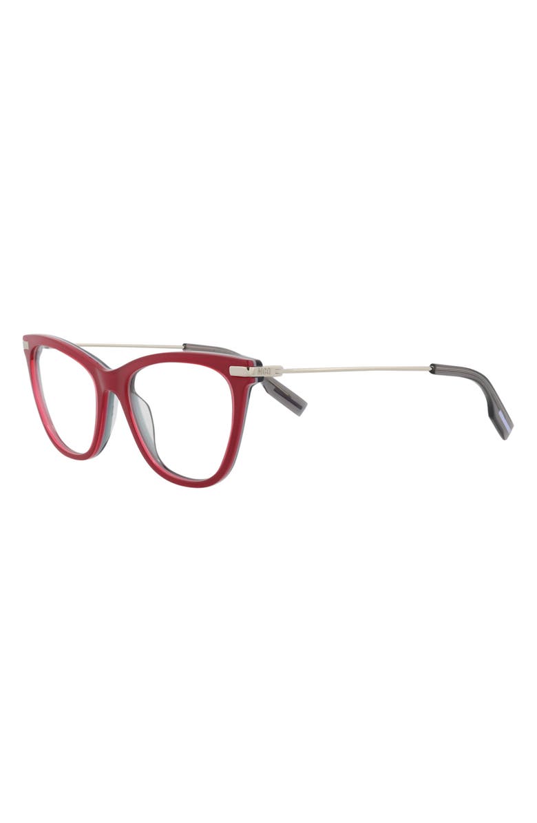 McQueen 52mm Cat Eye Optical Glasses, Alternate, color, Violet Silver