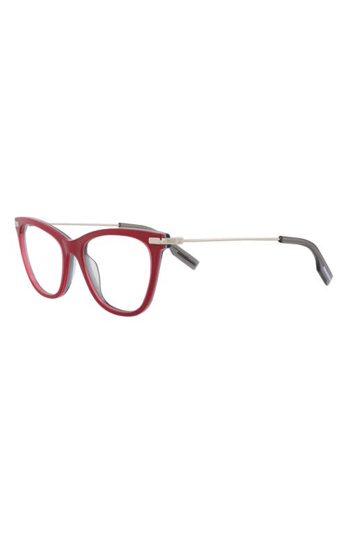 Alexander Mcqueen Mcqueen 52mm Cat Eye Optical Glasses In Violet Silver