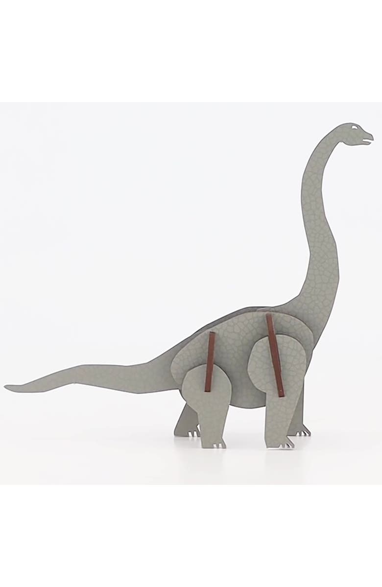 Little & Wood Woodlet Brachiosaurus, 3D Wooden Kit Set, Ages 6+, Alternate, color, Multicolored