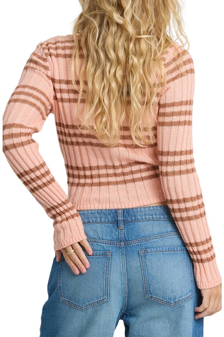 Ziggy Stripe Cotton Blend Knit Crop Top, Alternate, color, PALE PEACH